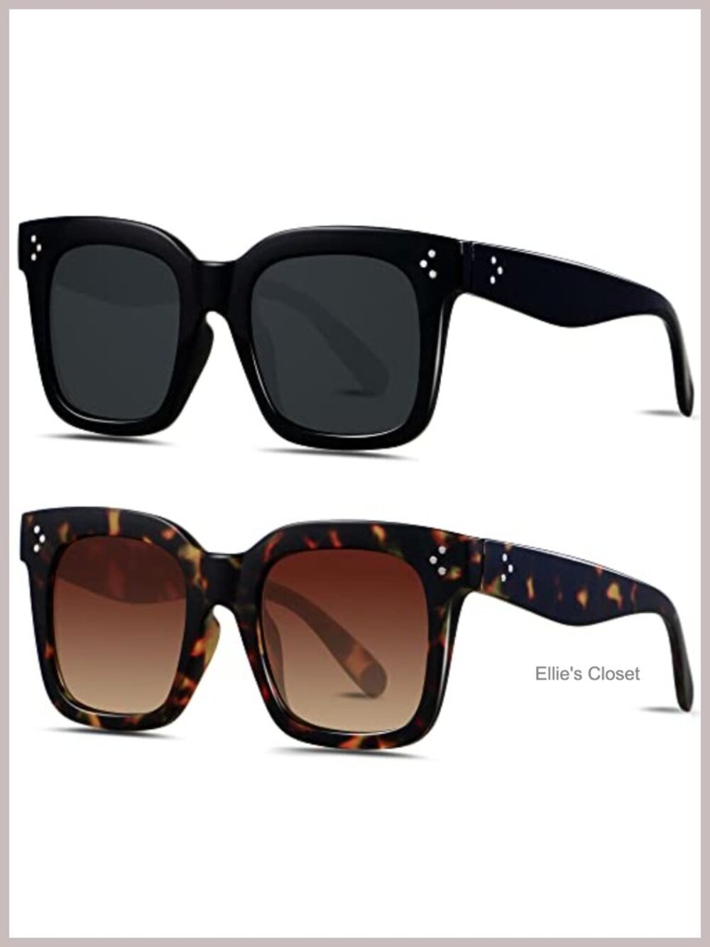 Oversized Square Sunglasses UV400 Protection Wide Face Shades